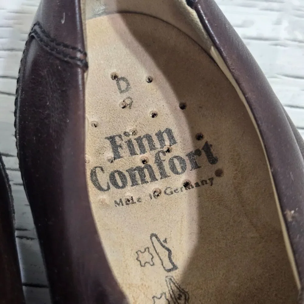 Finn Comfort Womens Brown‎ Leather Comfort Shoes Size 9D Adjustable Straps EUC
